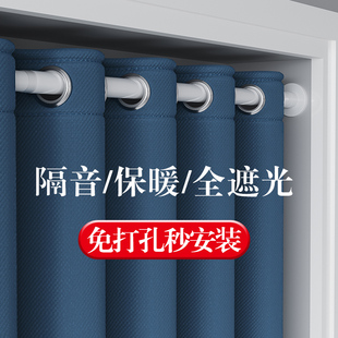 防风保暖隔断帘厨房卫生间衣柜遮挡帘 免打孔卧室加厚遮光门帘冬季