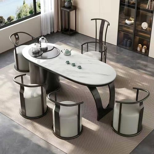 茶桌岩板一体桌椅组合现代客厅家用轻奢意式简约阳台功夫茶桌茶台