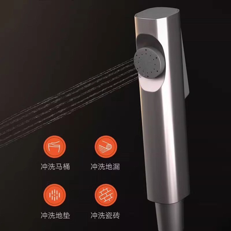 淋浴花洒套装枪灰色全铜淋浴器花洒家用恒温增压喷头浴室洗浴淋雨