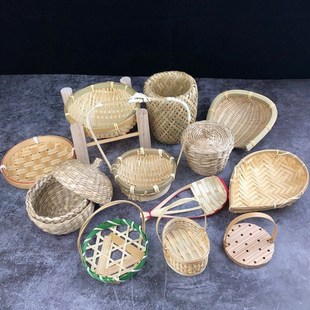 鸡笼子家用室外竹编鸡笼淘米竹篮斑鸠的笼子鸭笼子特大号编织篮小