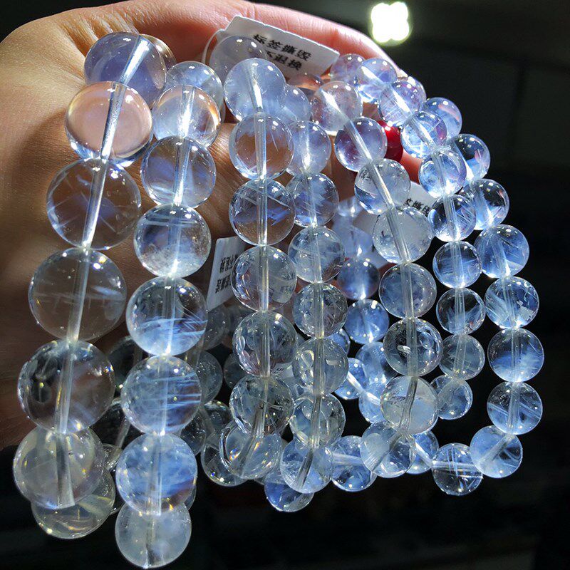 天然蓝针手链  天使羽毛水晶  一物一图
