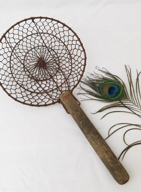 怀旧复古老物件老笊篱漏勺民俗文化农家乐装饰摆件厨房过滤用品