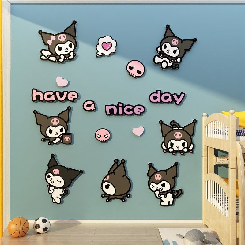 玉桂狗儿童房间布置装饰大耳狗少女孩卧室床头公主床头墙贴纸挂画,家居饰品,文化墙贴,淘宝优惠券,粉丝福利购,淘宝优惠卷