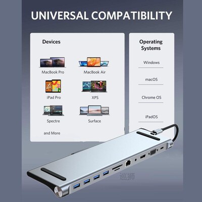 4/5/8/11-in-1 Type C Dock USB C Hub 3.0 Splitter Multiport A
