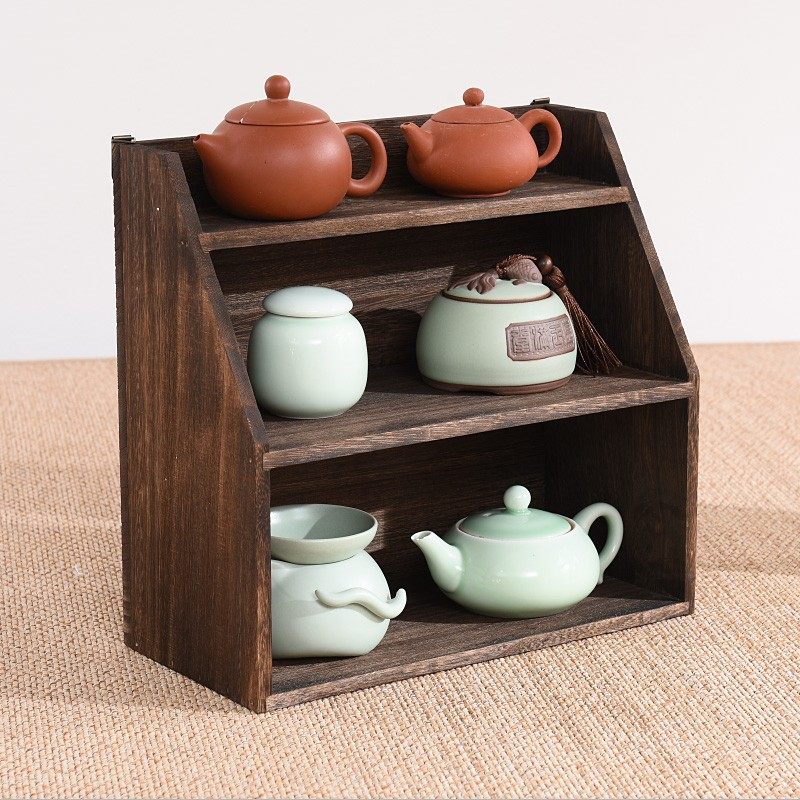 实木双层茶杯架多宝阁博古架壁挂中式紫砂茶壶茶具摆件置物展示架,餐饮具,茶道/零配,淘宝优惠券,粉丝福利购,淘宝优惠卷