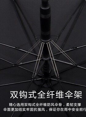 63N长柄暴雨森系复古简约商务日系直全自动男士英伦W防抗风黑色伞