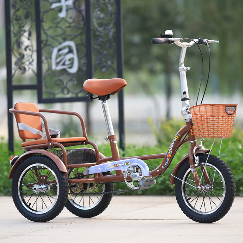 新款老年三轮车人力车脚踏代步车双人车成人脚蹬健身自行车载货