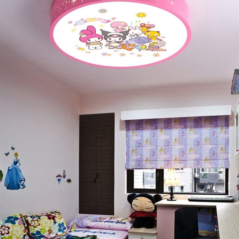 铁艺儿童房灯女孩房间遥控调光leCd玉桂狗吸顶灯卡通库洛米卧室灯