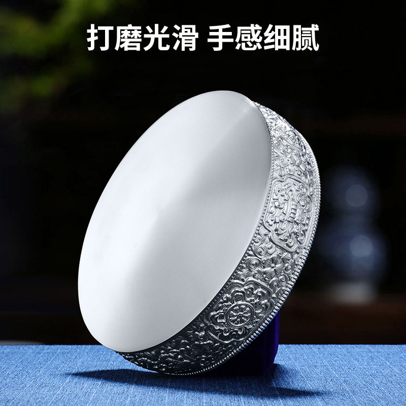 工厂销曼扎盘纯银j99手工曼茶罗八吉祥藏式曼达盘曼扎供修盘托盘