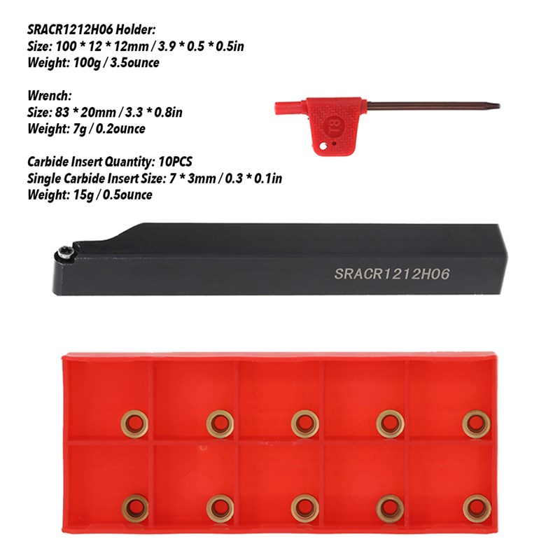 极速SRACR1212H06 Tool Holder Indexable Boring Bar RWrench Fo