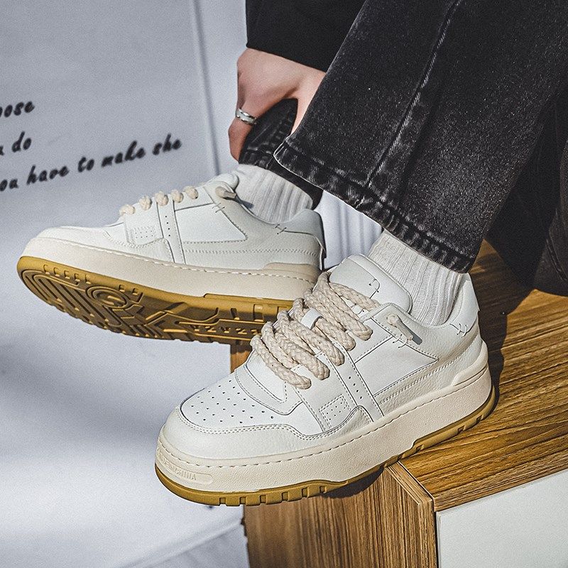 夏季日系小众设计男生面包鞋透气潮流百搭小白鞋运动德训滑板鞋子,流行男鞋,休闲板鞋,淘宝优惠券,粉丝福利购,淘宝优惠卷