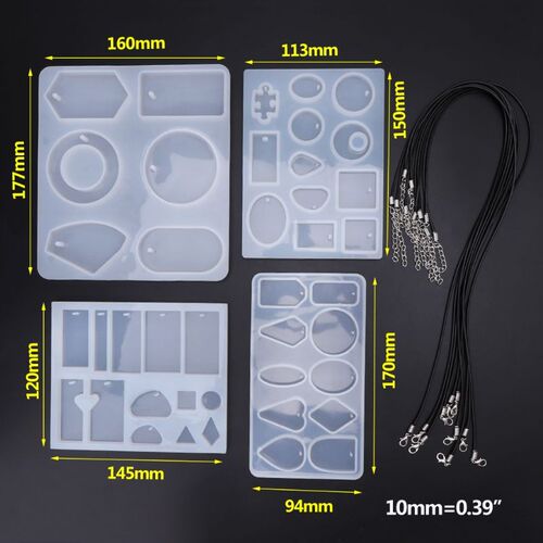 1 Set DIY Jewelry Mold ool Kit Silicone Resin Pendant Mould