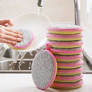 推荐5/10Pcs Double Side Dishwashing Sponge Pan Pot Dish Wash