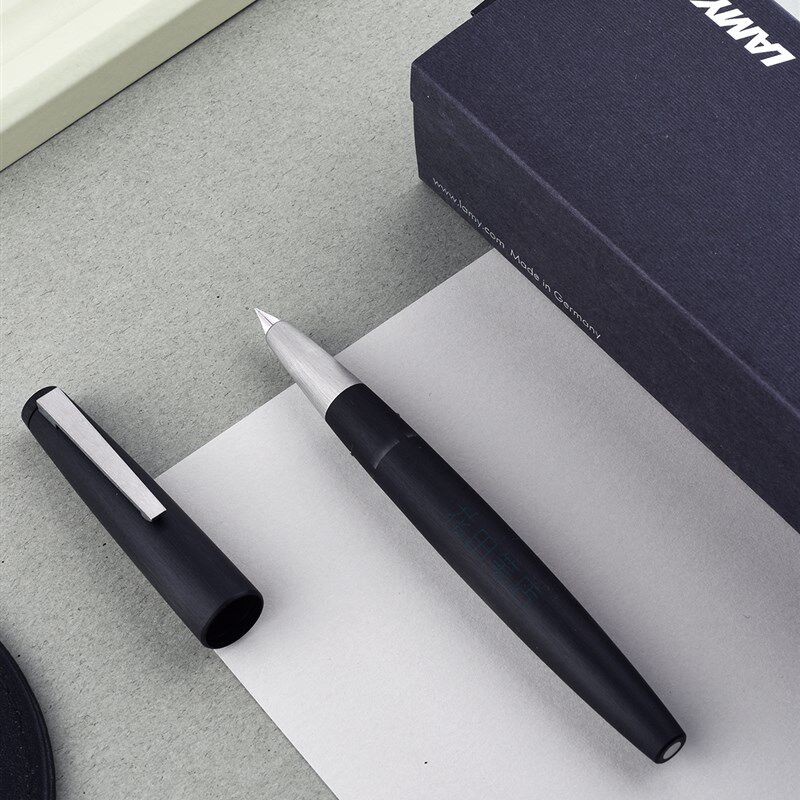 花田笔店 凌美2000钢笔2k包豪斯玻璃纤维磨砂黑杆高档商务送礼