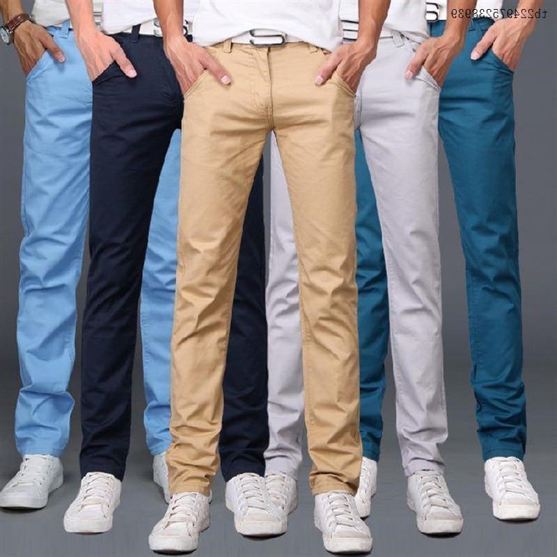 Men s Trousers Slim Fit man white jeans Pants Skinny for Men