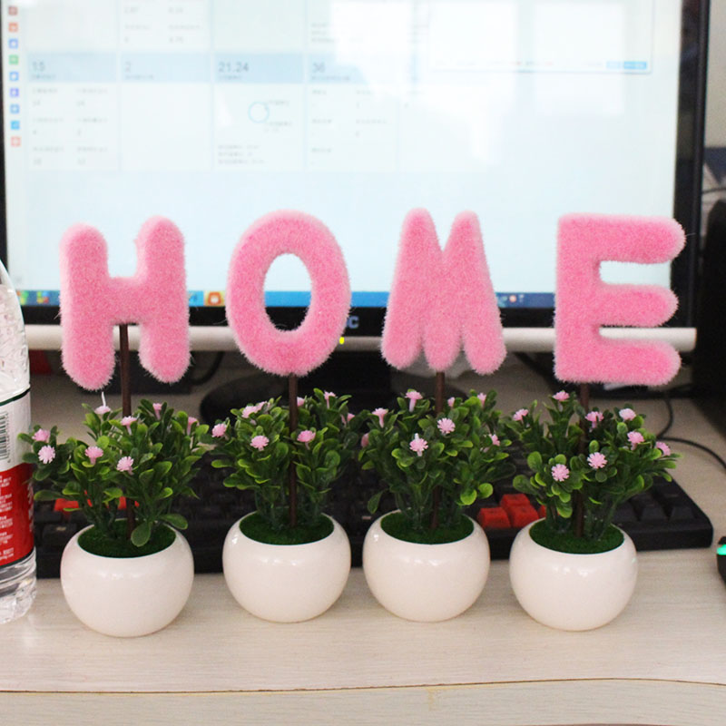 家居摆件仿真绿植盆栽客厅卧室展示/电视柜书桌love/HOME装饰假花