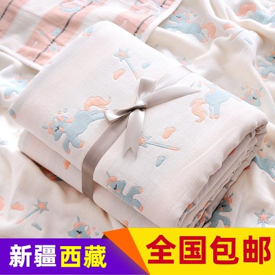 乌鲁木齐本地发货新生婴儿浴巾纯棉纱布超柔吸水洗W澡巾包被初生