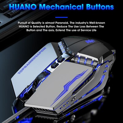 USB Wired Gaming Mouse 2400DPI Adjustable 4 Buttons LED Opti