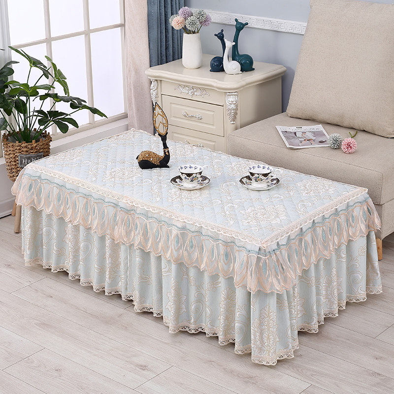 茶几桌布长方形客厅餐桌防尘垫蕾丝全包茶几套罩电视柜z帘盖布布