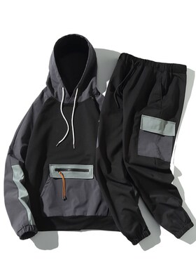 现货Hip-hop Suit Male Set Track Suits SwKeatsuit Man Tracksu
