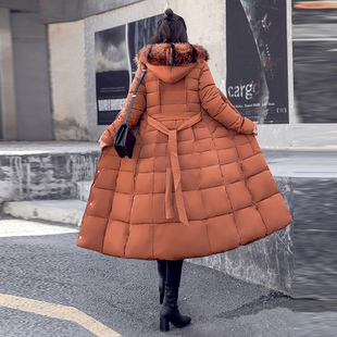 修身 冬季 韩版 2020新款 显瘦加厚羽绒棉服大毛领保暖外套 棉衣女长款