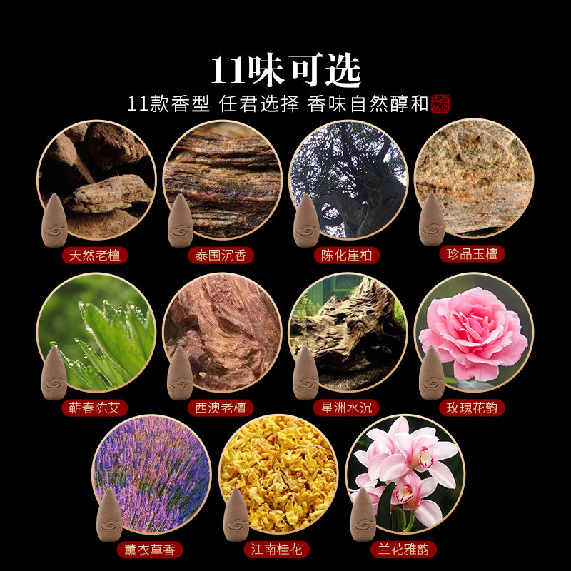 工厂销倒流香檀香沉香薰衣t草艾草香塔香熏香天然倒流香粒回流香