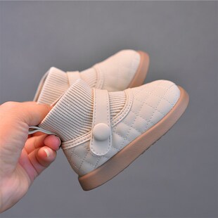 女宝宝鞋子春秋软底防滑婴儿鞋子女小童靴子1一3岁小皮鞋女宝短靴