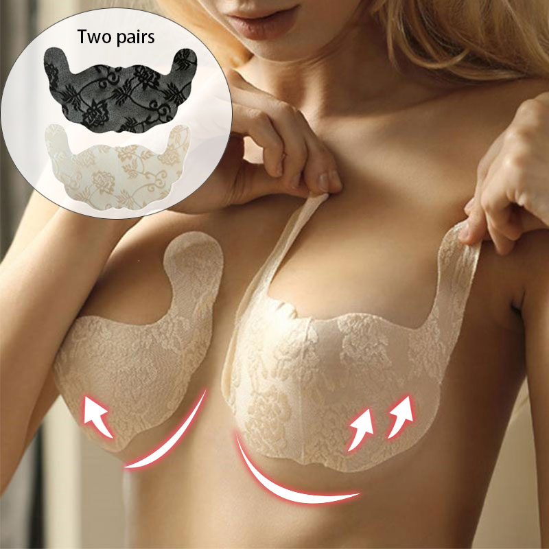 速发2 Pairs Women Self Adhesive Bra Strapless Invisible Brea