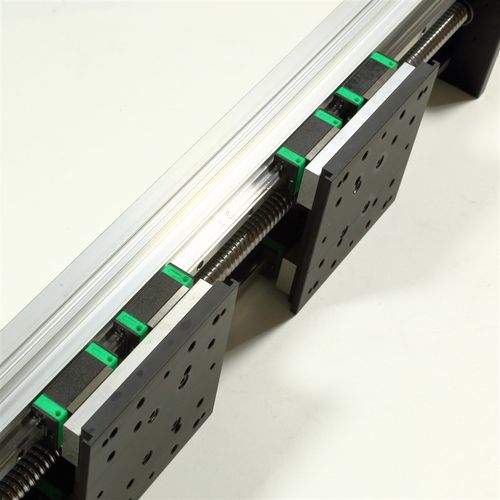 150宽重型双线轨直线导轨滑台双向正反牙十字升降滚珠丝杆步进模