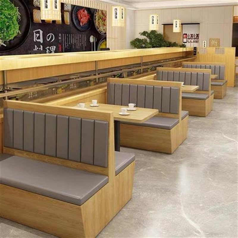 定制奶茶西餐厅卡座沙发半圆弧形板式实木汉堡甜品火X锅餐饮店商