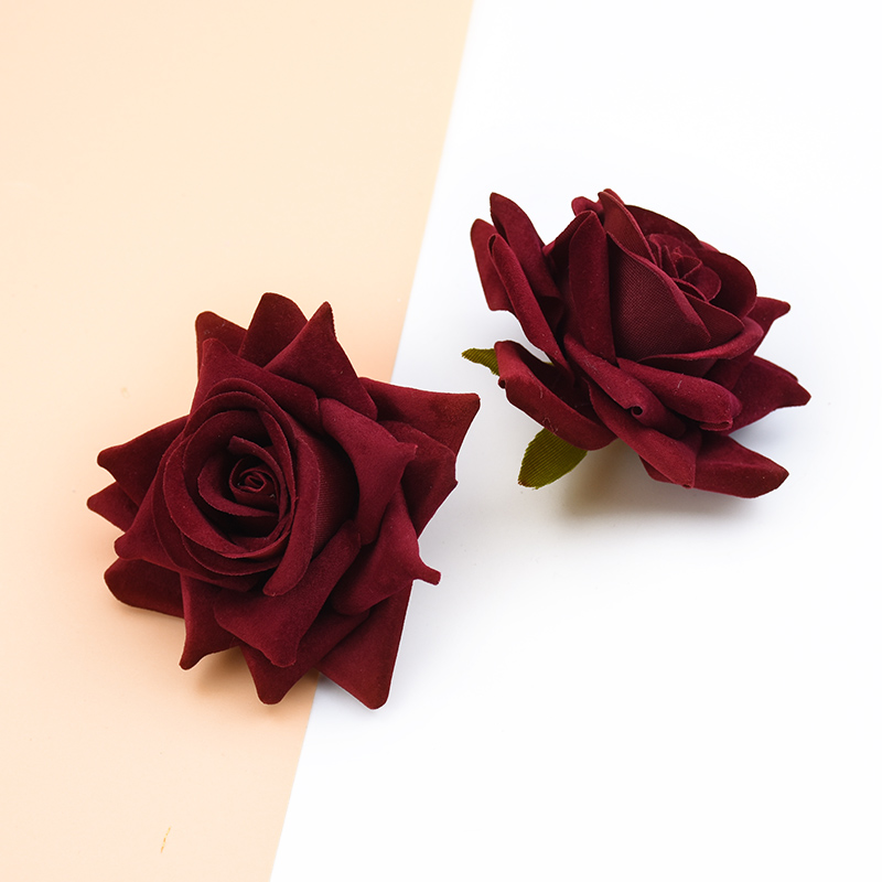 速发10PCS Silk Red Roses Bridal Accessories Clearance Artifi