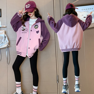 女童装春秋款外套女孩时髦u棒球服夹克洋派大童秋季上衣服潮8岁9