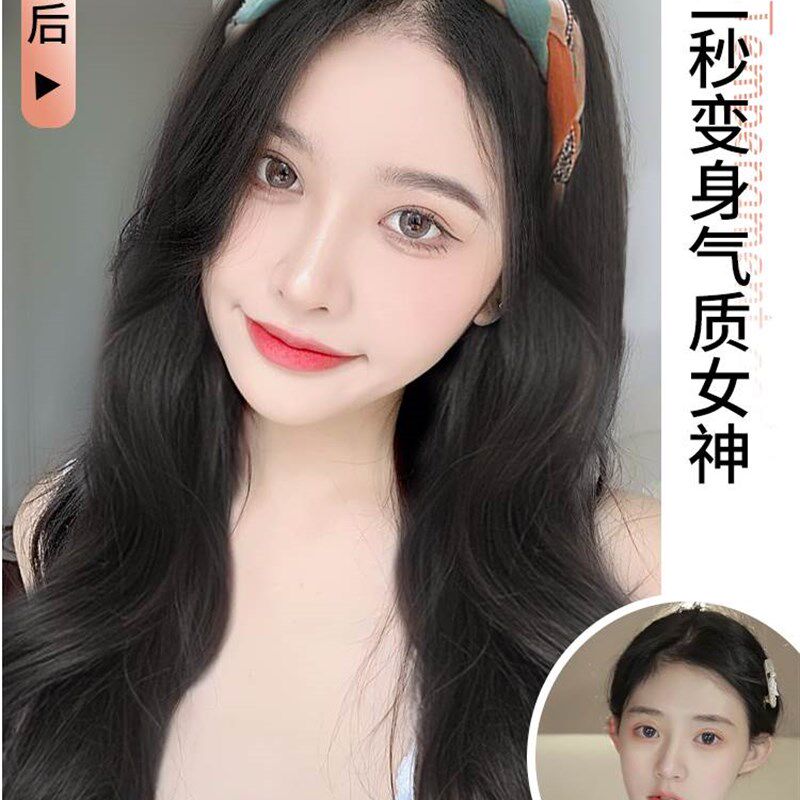 发箍假发一体假发片时尚自然大波浪新款高颅顶半头套假发女长发图片