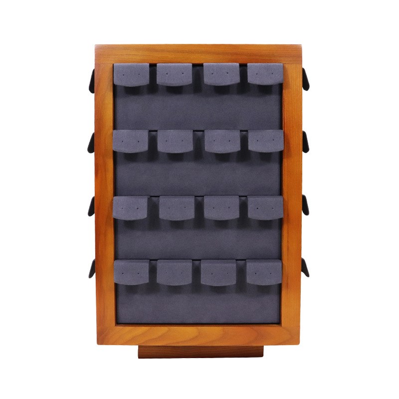 实木旋转饰品展示架立体耳钉展示C摆台首饰直播台耳环珠宝陈列道