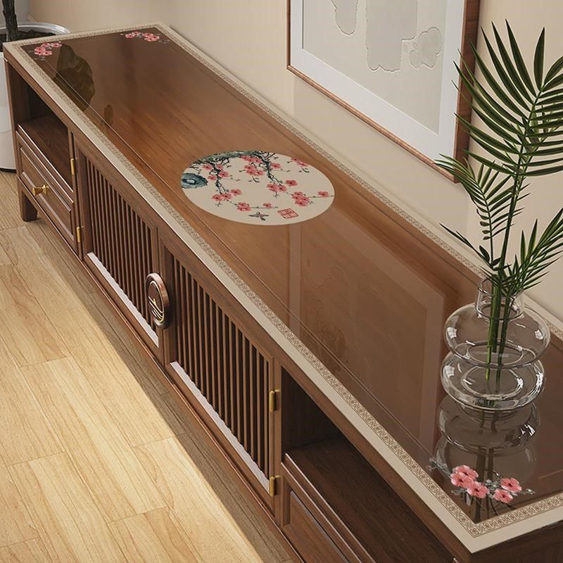 新中式电视柜保护垫透明PVC桌垫实木餐桌斗柜茶几台面垫防尘桌布,居家布艺,桌布,淘宝优惠券,粉丝福利购,淘宝优惠卷