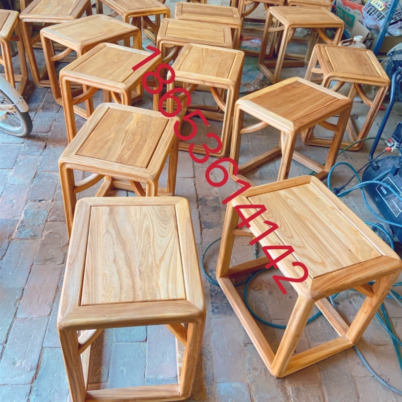 中式方凳实木禅k意家用换鞋老榆木小方凳可做木蜡上漆颜色自选