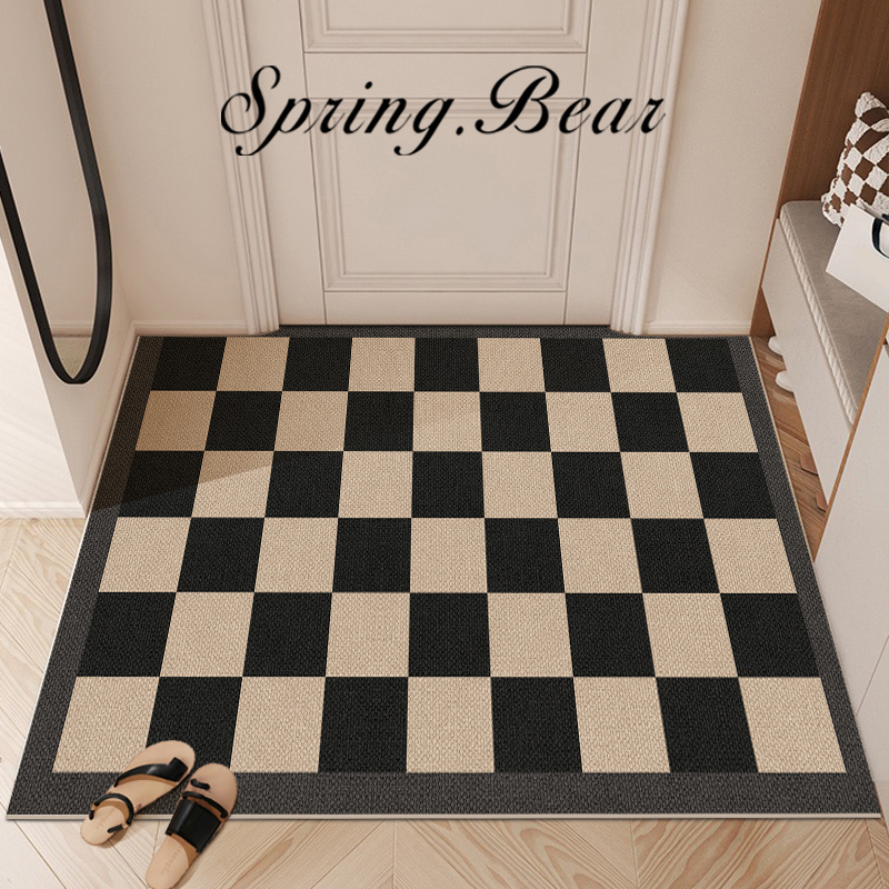 入户门地垫皮革门垫除尘高级感奶油风H脚垫免洗可擦玄关进门口地