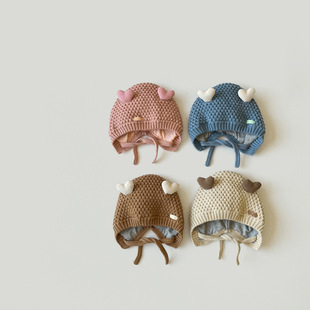 婴儿帽子秋冬女婴幼儿儿童宝宝护耳帽毛线帽男新生儿保暖0-1-2岁