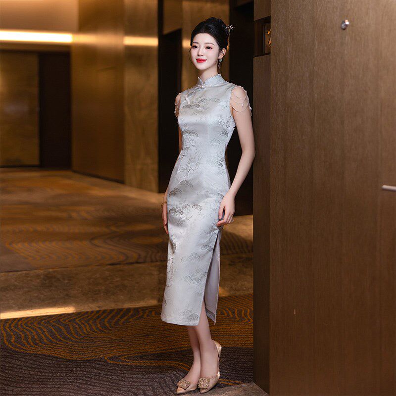 晨袍新中式新娘敬酒服旗袍小个子订婚礼服女连衣裙平时可穿高级感
