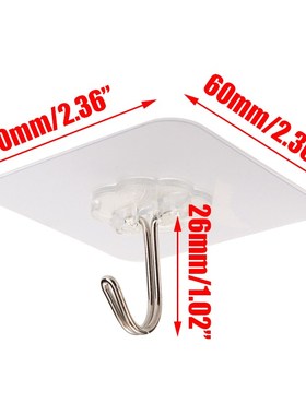 10pcs PVC Clear Seamless Self Adhesive Wall Hooks Maximum Lo