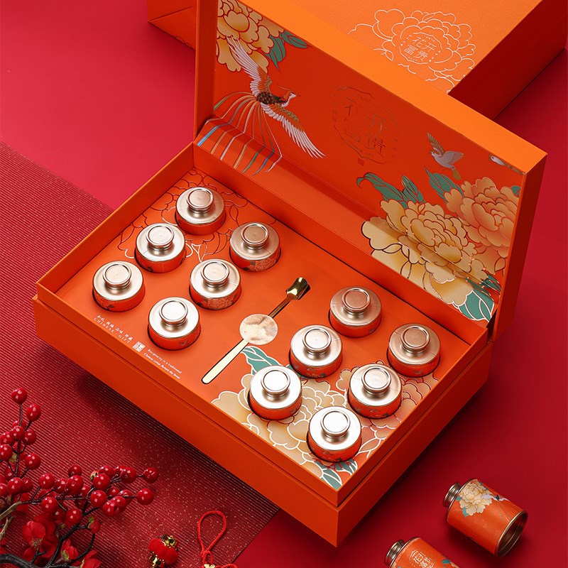 黑枸杞茶叶礼盒装空盒高档红茶白茶碎银子K小罐茶包装盒空礼盒散