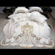 Embroidery Soft Satin European Cotton 网红White Silk Gold