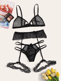 lingerie panty perspective bra sexy garter 速发Sexy belt set