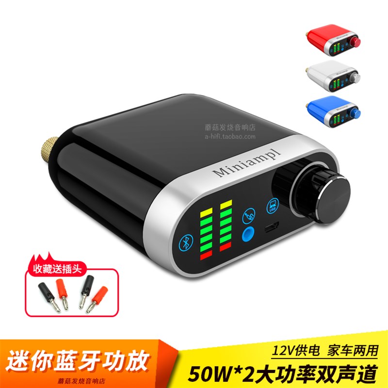 发烧迷你100W大功率蓝牙5v.0小功放机h字fi音汽箱车摩托数i功放板