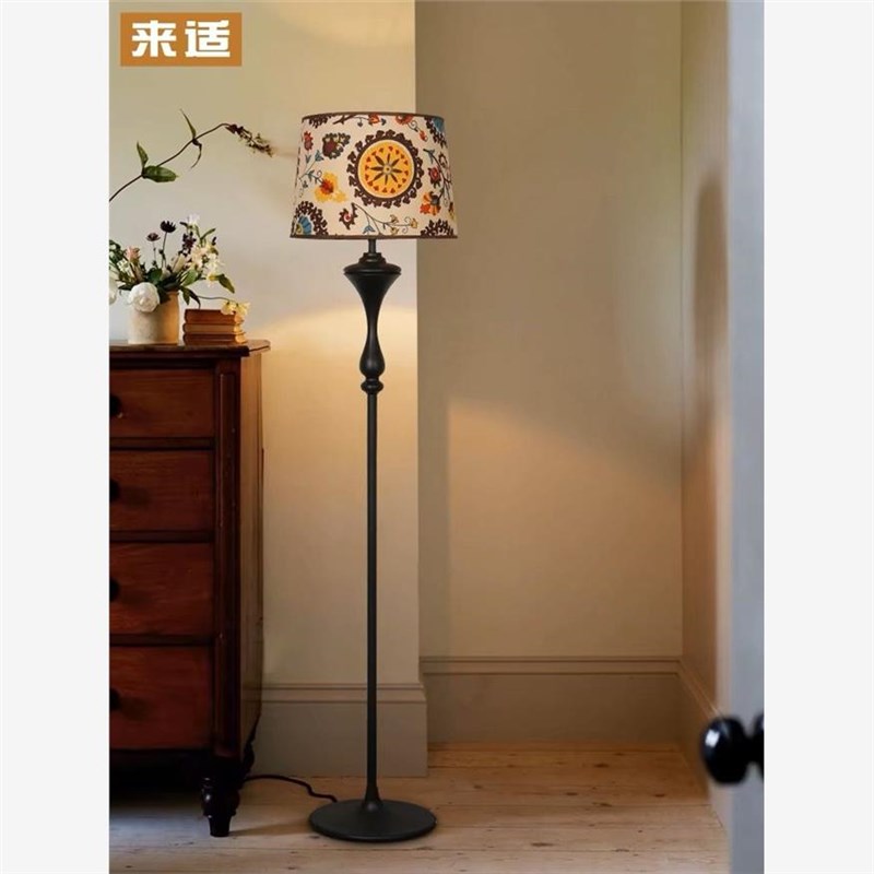 中古美式复古落地灯卧室房间床头灯客厅沙发旁氛围灯遥控立式台灯