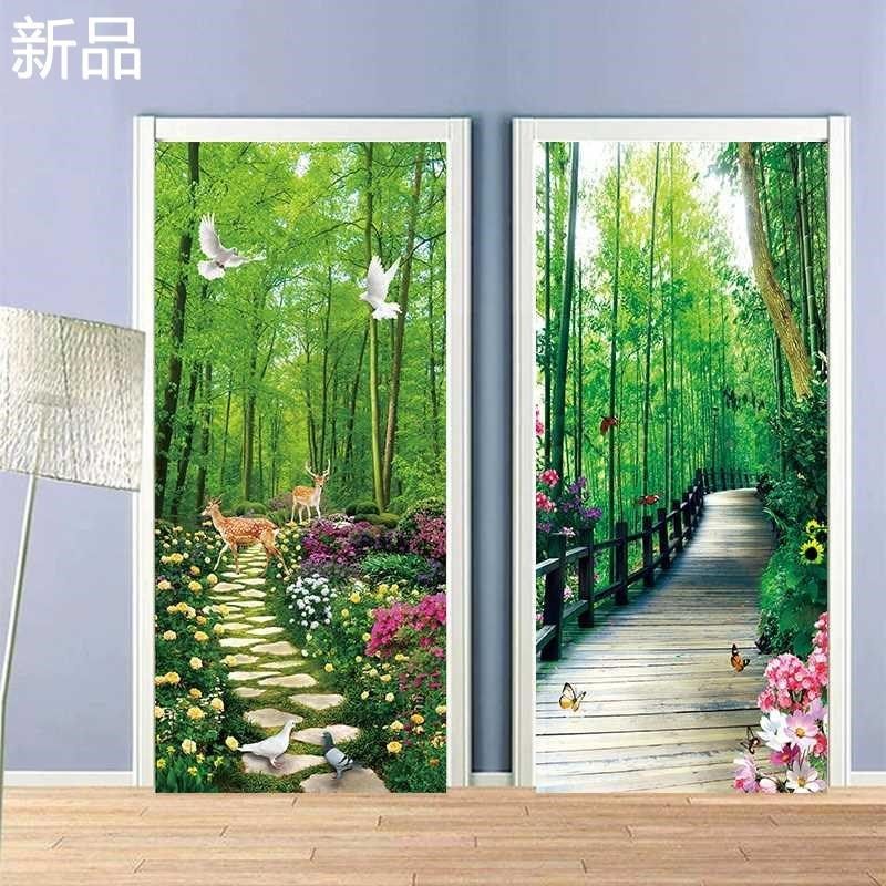 风景门贴自粘整i张贴纸翻新装饰贴纸木玻璃门门厨柜门壁纸遮丑新,家居饰品,门贴,淘宝优惠券,粉丝福利购,淘宝优惠卷