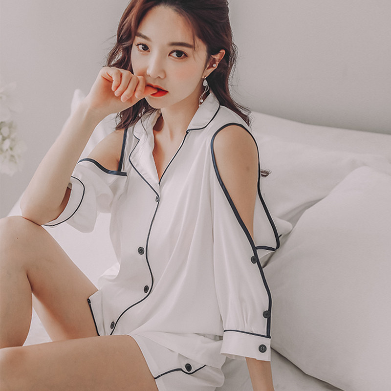 睡衣女春秋款冰丝稠睡裙薄款2023两件套高级性感真丝家居服女夏季