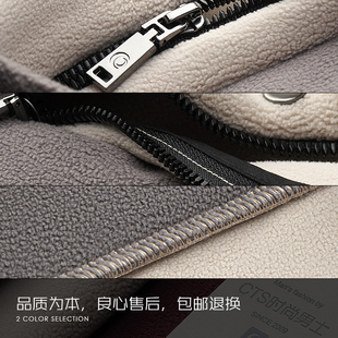 秋冬季 搖粒絨加厚中半高領(lǐng)衛(wèi)衣拼接立領(lǐng)外套2023男裝 潮流新款 男士