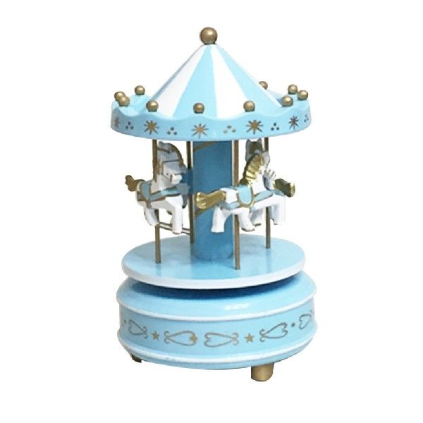 极速Merry-Go-Round Wooden Music Box Toy Child Baby Game Home