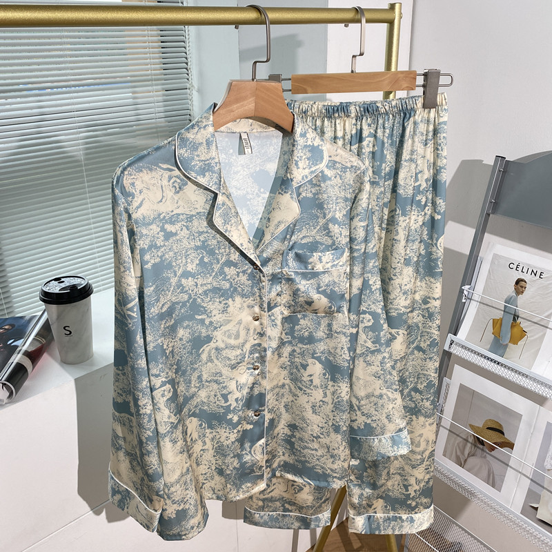 情侣睡衣女夏款冰丝薄款2022新款春秋长袖家居服套装高级感可外穿,女士内衣/男士内衣/家居服,睡衣/家居服套装,淘宝优惠券,粉丝福利购,淘宝优惠卷